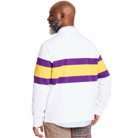 NWT Rowing Blazers x Placed Stripe Collared Long-Sleeve Rugby Shirt - M - Picture 3 of 4